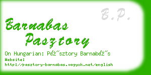barnabas pasztory business card